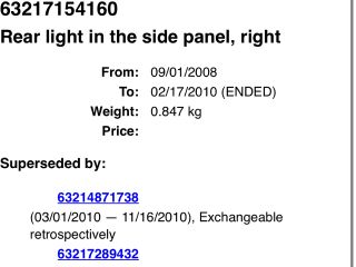 bontott BMW 3 E91 Jobb Hátsó Lámpa