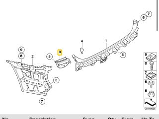 bontott BMW 3 E91 Jobb hátsó Oldal Lökhárító Tartó (Műanyag)