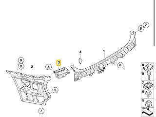 bontott BMW 3 E91 Jobb hátsó Oldal Lökhárító Tartó (Műanyag)