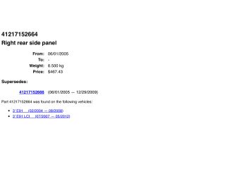 bontott BMW 3 E91 Jobb hátsó Sárvédő