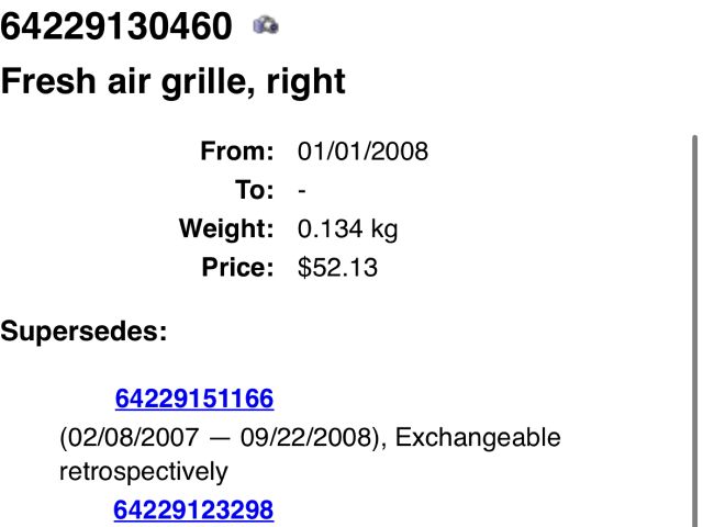 bontott BMW 3 E91 Jobb Szellőző