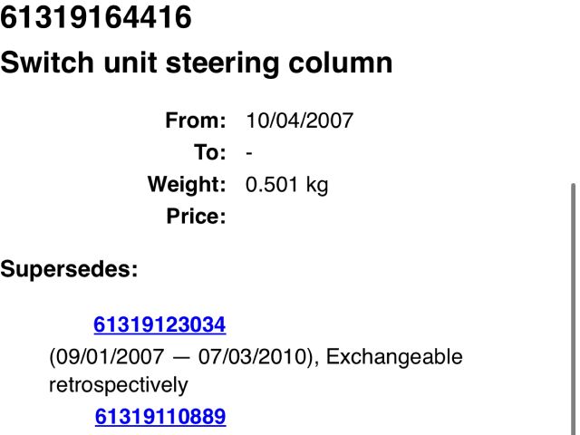 bontott BMW 3 E91 Komplett Kormánykapcsoló (Bajuszkapcsoló)