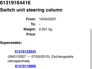 bontott BMW 3 E91 Komplett Kormánykapcsoló (Bajuszkapcsoló)