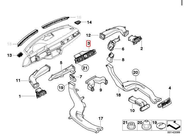 bontott BMW 3 E91 Középső Szellőző