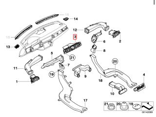 bontott BMW 3 E91 Középső Szellőző