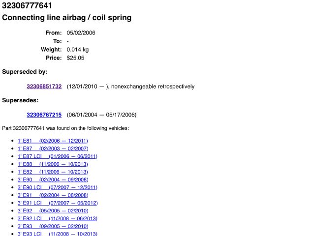 bontott BMW 3 E91 Légzsák Átvezető Szalagkábel