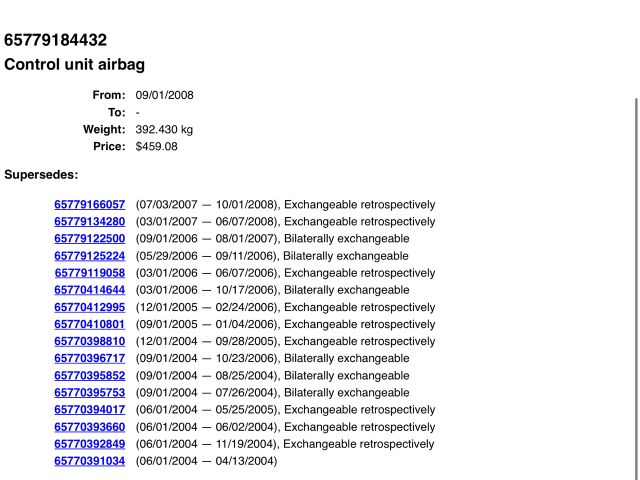 bontott BMW 3 E91 Légzsák Elektronika