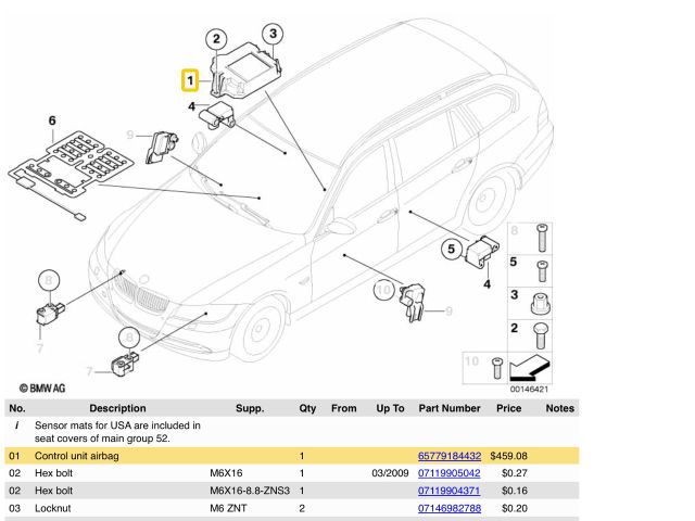 bontott BMW 3 E91 Légzsák Elektronika