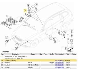 bontott BMW 3 E91 Légzsák Elektronika