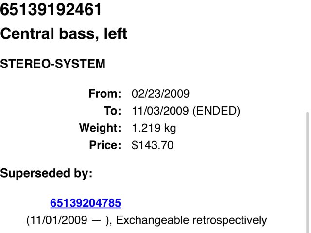 bontott BMW 3 E91 Mélynyomó Hangszóró