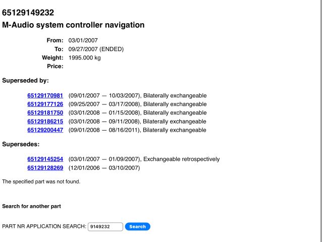 bontott BMW 3 E91 Navigációs Fejegység