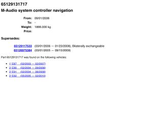 bontott BMW 3 E91 Navigációs Fejegység