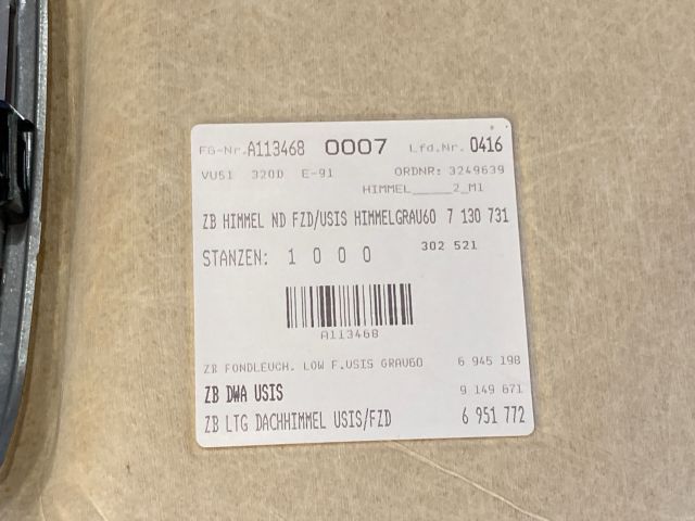 bontott BMW 3 E91 Tetőkárpit