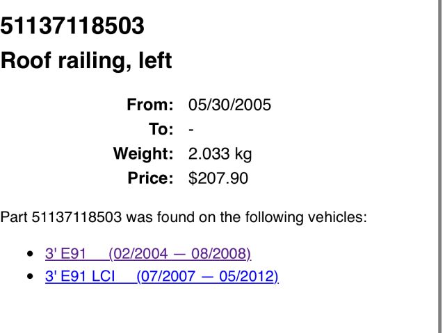 bontott BMW 3 E91 Tetősín Pár