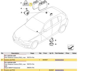 bontott BMW 3 E91 Tolatóradar Elektronika