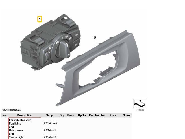 bontott BMW 3 E91 Világítás Kapcsoló