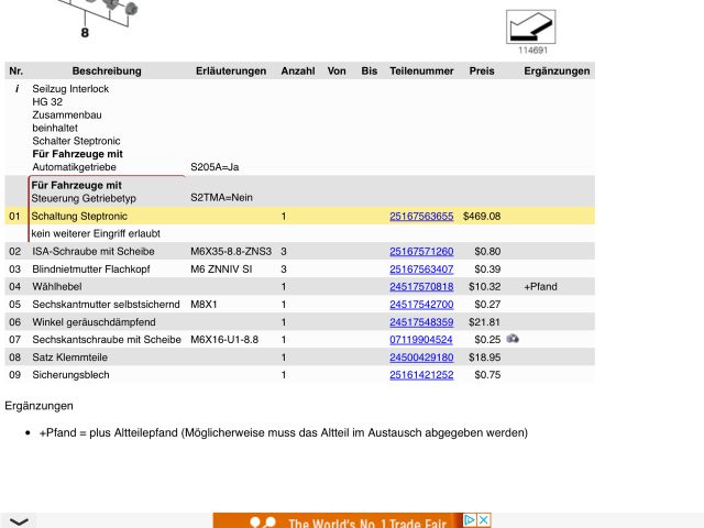 bontott BMW 3 E92 Automata Váltókar