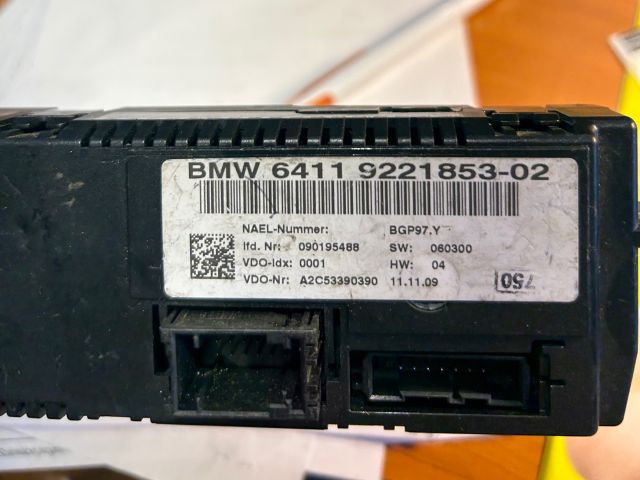 bontott BMW 3 E92 Fűtéskapcsoló (digit klímás)