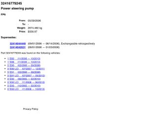 bontott BMW 3 E92 Hidraulika Szivattyú