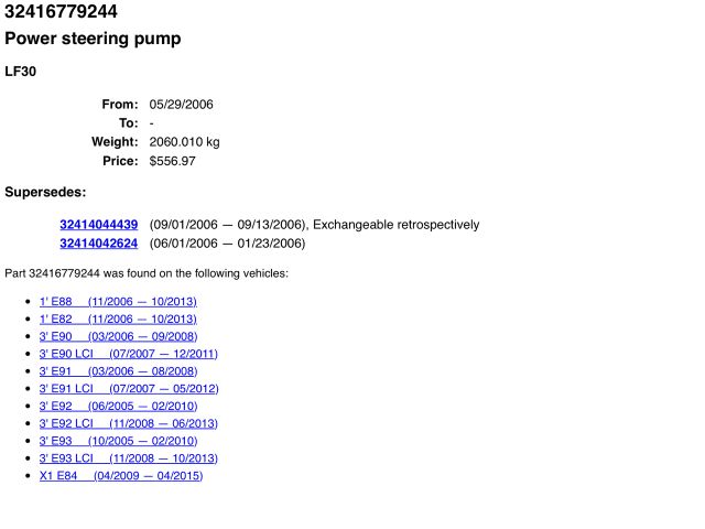 bontott BMW 3 E92 Hidraulika Szivattyú