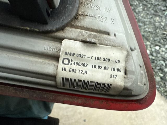 bontott BMW 3 E92 Jobb Belső Hátsó Lámpa