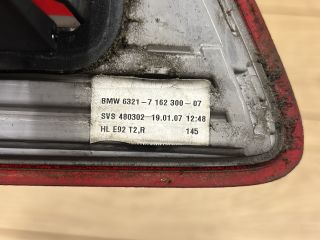 bontott BMW 3 E92 Jobb Belső Hátsó Lámpa