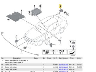 bontott BMW 3 E92 Légzsák Elektronika