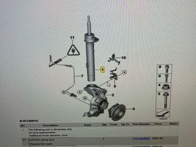 bontott BMW 3 E92 Bal első Lengéscsillapító