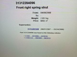 bontott BMW 3 E92 Bal első Lengéscsillapító