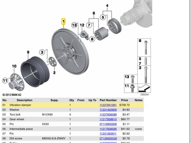 bontott BMW 3 E92 Főtengely Szíjtárcsa