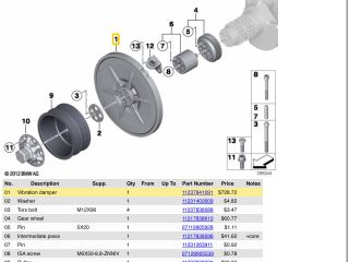 bontott BMW 3 E92 Főtengely Szíjtárcsa