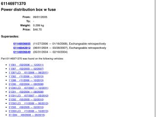 bontott BMW 3 E92 Pozitív Kábel Elosztó