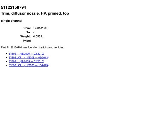 bontott BMW 3 E93 Hátsó Lökhárító Alsó (Műanyag)