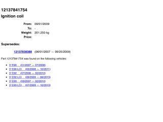 bontott BMW 3 E93 Gyújtótrafó