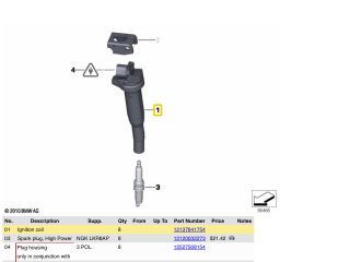 bontott BMW 3 E93 Gyújtótrafó