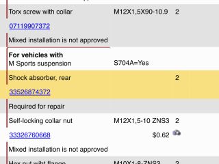 bontott BMW 3 F30-F35 Bal hátsó Lengéscsillapító