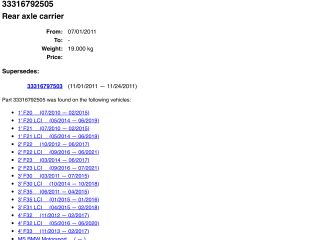 bontott BMW 3 F30-F35 Hátsó Bölcső