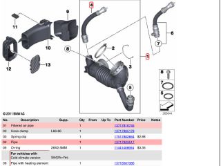 bontott BMW 3 F30-F35 Szívó Cső