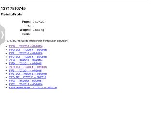 bontott BMW 3 F30-F35 Szívó Cső