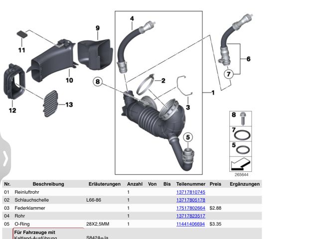 bontott BMW 3 F30-F35 Szívó Cső