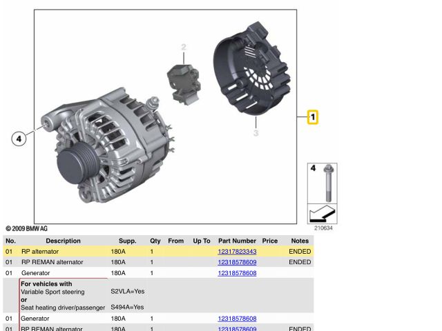 bontott BMW 3 F30-F35 Generátor