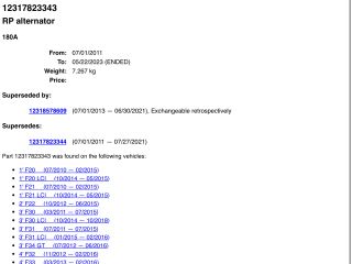 bontott BMW 3 F30-F35 Generátor