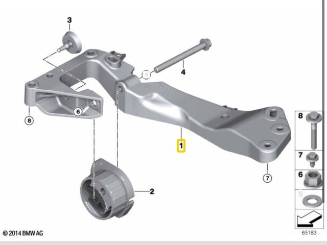 bontott BMW 3 F30-F35 Váltó Tartó Bak (Pozíciófüggetlen)