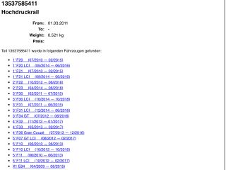 bontott BMW 3 F30-F35 Közösnyomócső