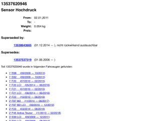 bontott BMW 3 F30-F35 Közösnyomócső