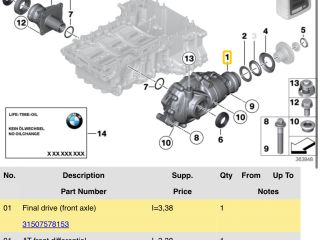 bontott BMW 3 F30-F35 Első Differenciálmű