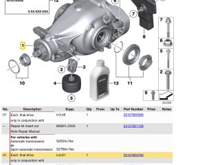 bontott BMW 3 F30-F35 Hátsó Differenciálmű