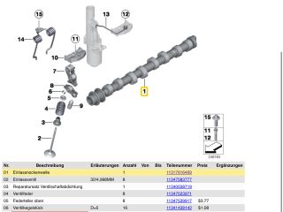 bontott BMW 3 F30-F35 Szívó Vezérműtengely
