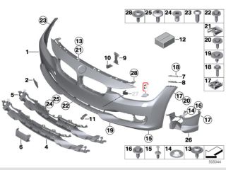 bontott BMW 3 F30-F35 Bal Fényszórómosó Fedél