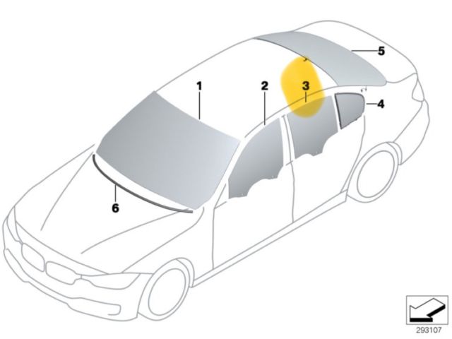 bontott BMW 3 F30-F35 Bal hátsó Ablak